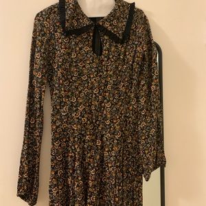Valfre Fall Floral Minidress with Collar